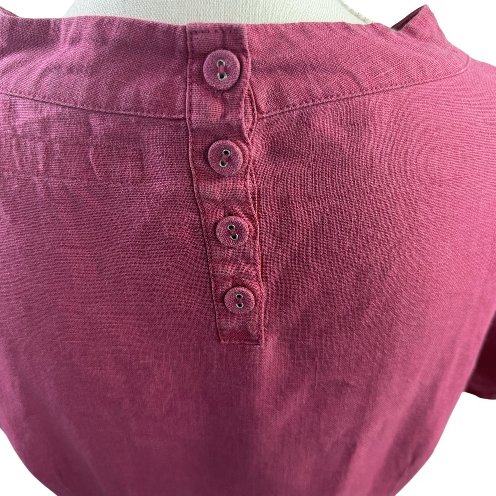 Seasalt Cornwall Coach House 100% Linen‎ Raspberry Short Sleeve Dress US 6 UK10 - Picture 3 of 10